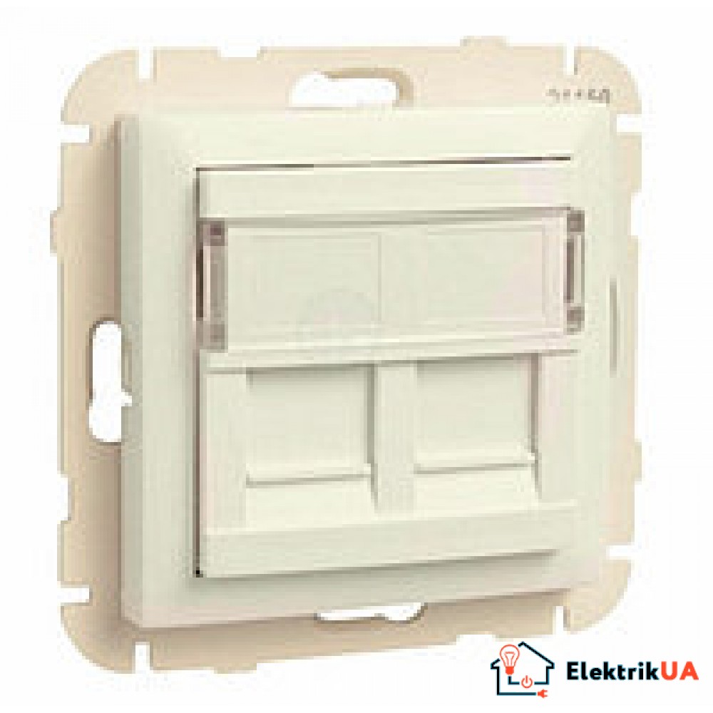 Розетка компьютерная двойная 2хRJ45 cat5e UTP Efapel Logus Слоновая кость 21975 TMF